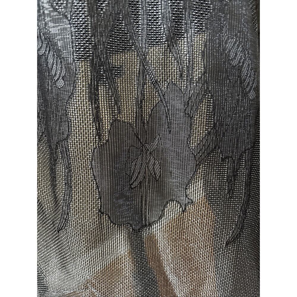 Salvatore Ferragamo Scarf Shawl Wrap Head Covering Black silver silk blend 80X26 - Picture 6 of 15